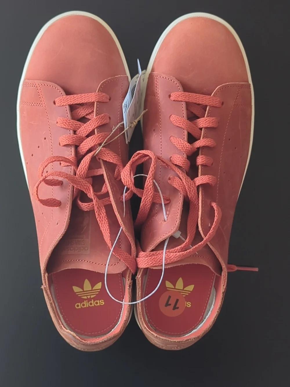 Adidas men’s Coral Red Court-Style Sneakers